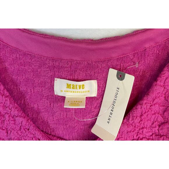 Maeve by Anthropologie Socialite Popcorn Tee Size XL Pink - Picture 10 of 12